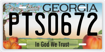 GA license plate PTS0672