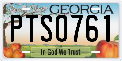 GA license plate PTS0761