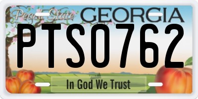GA license plate PTS0762