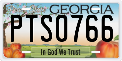 GA license plate PTS0766