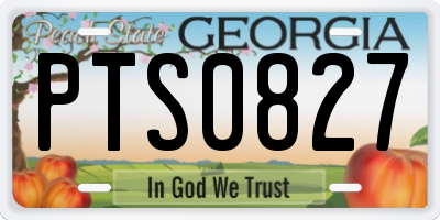 GA license plate PTS0827
