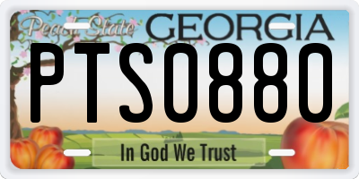 GA license plate PTS0880