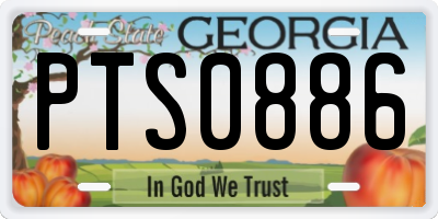 GA license plate PTS0886