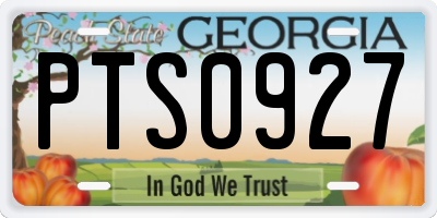 GA license plate PTS0927