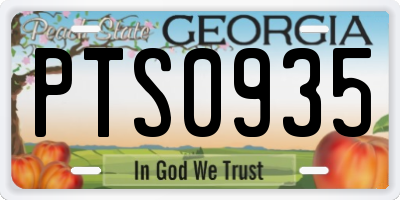 GA license plate PTS0935