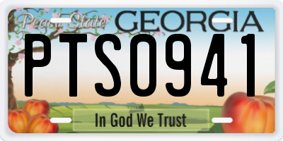 GA license plate PTS0941