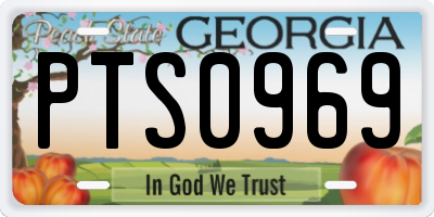 GA license plate PTS0969