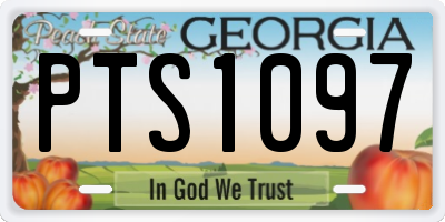 GA license plate PTS1097