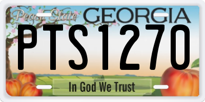 GA license plate PTS1270