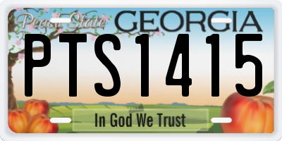 GA license plate PTS1415