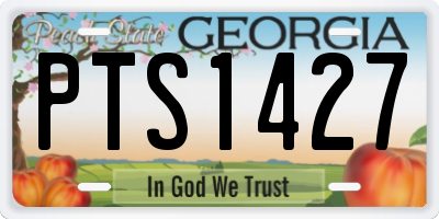 GA license plate PTS1427