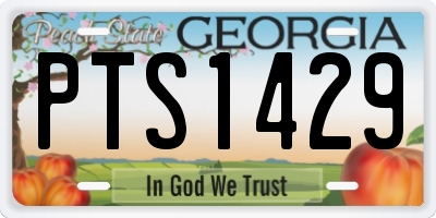 GA license plate PTS1429