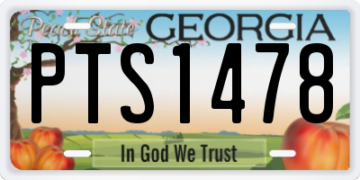 GA license plate PTS1478