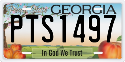 GA license plate PTS1497