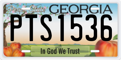 GA license plate PTS1536