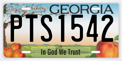GA license plate PTS1542