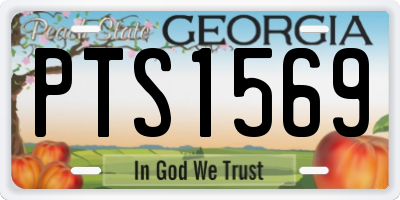 GA license plate PTS1569
