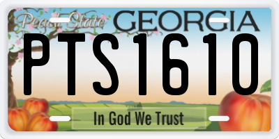 GA license plate PTS1610