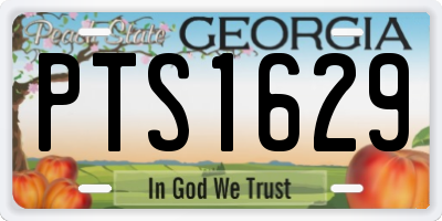 GA license plate PTS1629