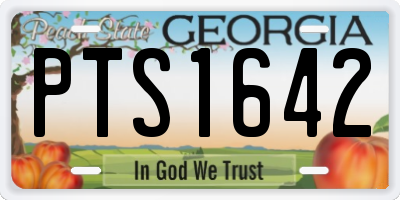 GA license plate PTS1642
