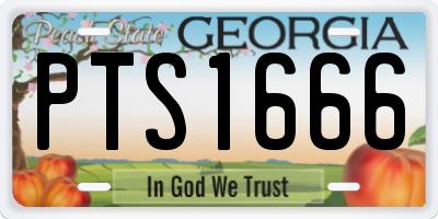 GA license plate PTS1666