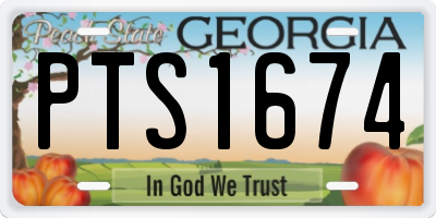 GA license plate PTS1674