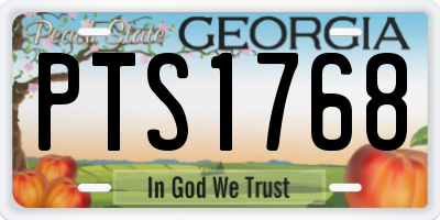 GA license plate PTS1768