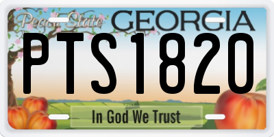 GA license plate PTS1820