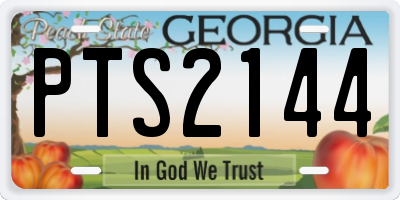 GA license plate PTS2144