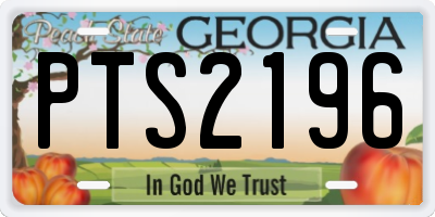 GA license plate PTS2196