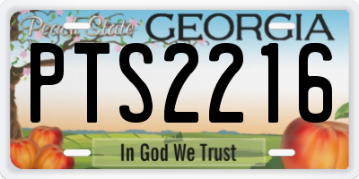 GA license plate PTS2216