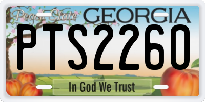 GA license plate PTS2260