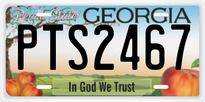 GA license plate PTS2467