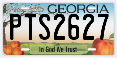 GA license plate PTS2627