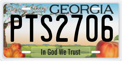 GA license plate PTS2706