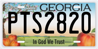 GA license plate PTS2820