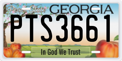 GA license plate PTS3661