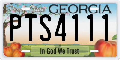 GA license plate PTS4111