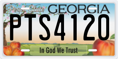 GA license plate PTS4120