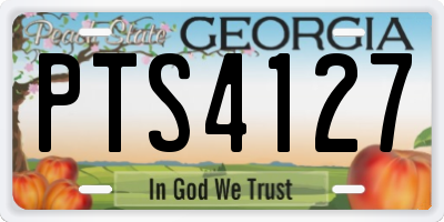 GA license plate PTS4127