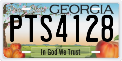 GA license plate PTS4128