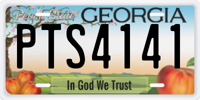 GA license plate PTS4141