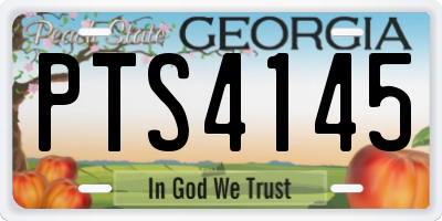 GA license plate PTS4145