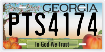 GA license plate PTS4174