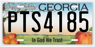 GA license plate PTS4185