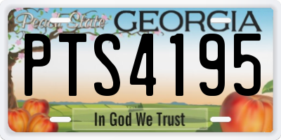 GA license plate PTS4195