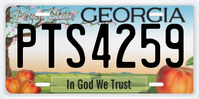 GA license plate PTS4259