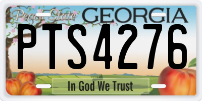 GA license plate PTS4276
