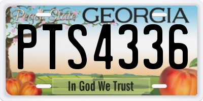 GA license plate PTS4336