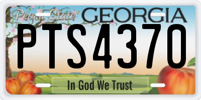 GA license plate PTS4370